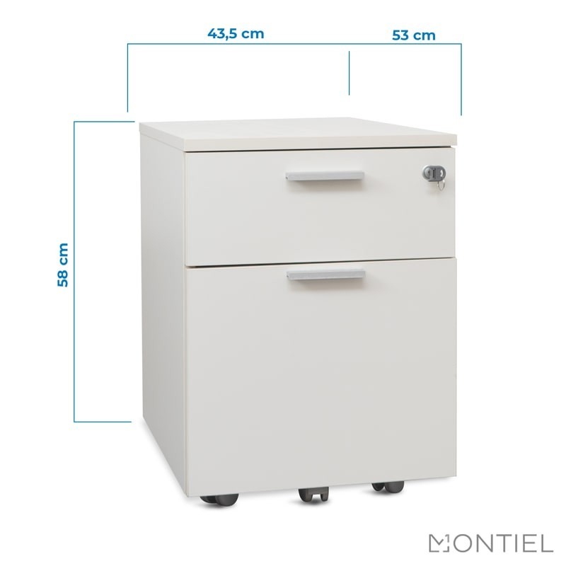 ▷ Cajonera Madera Blanca con Llave de Forma 5 - Montiel