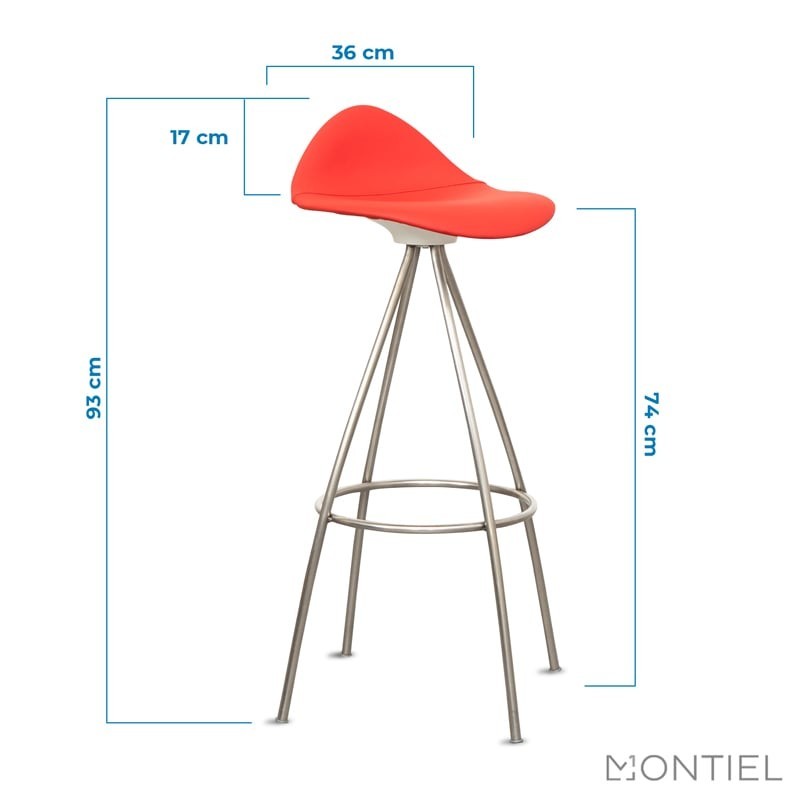 ▷ Taburete con Respaldo tapizado MM445 - Montiel