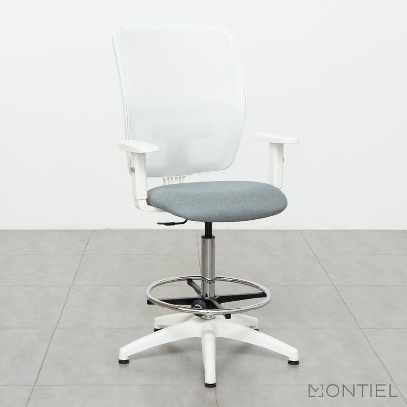 ▷ Taburete Respaldo Blanco para Oficina Alice - Montiel