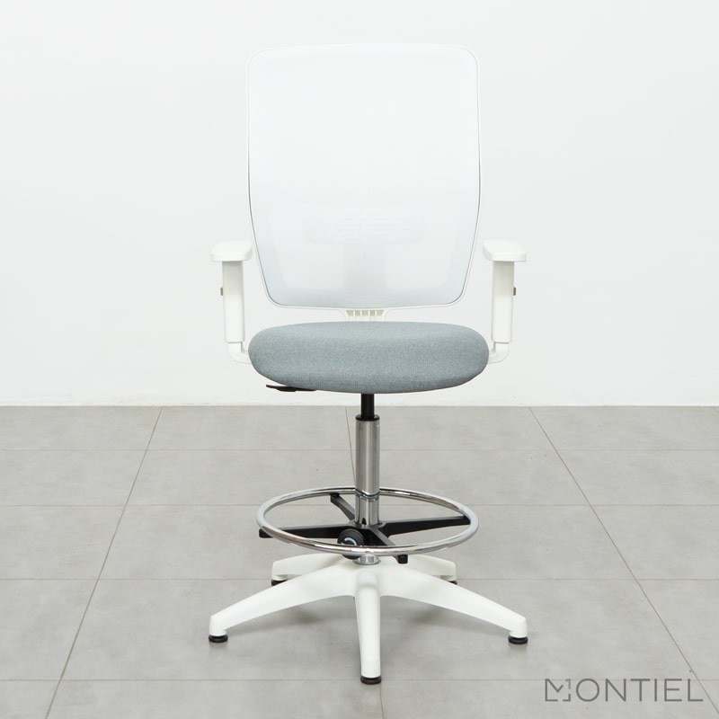 ▷ Taburete Respaldo Blanco para Oficina Alice - Montiel