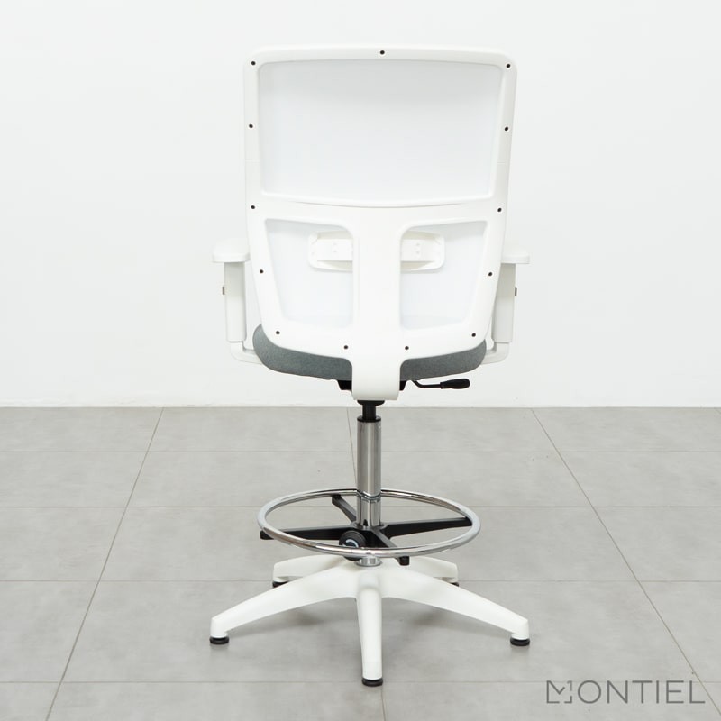 ▷ Taburete Respaldo Blanco para Oficina Alice - Montiel