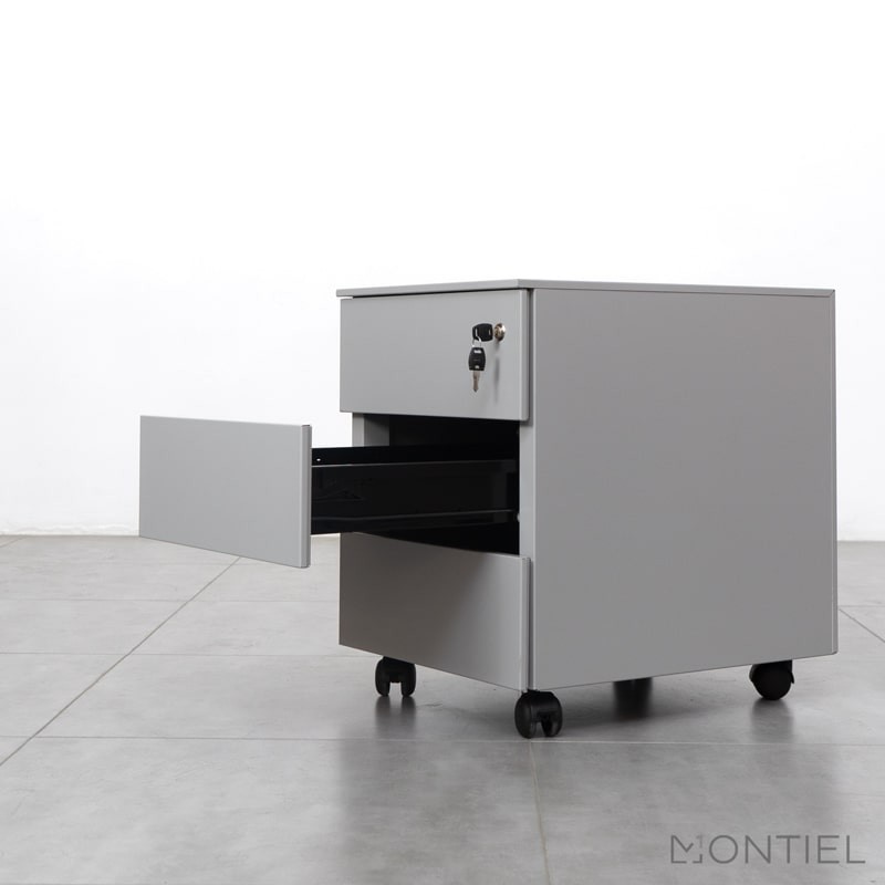 ▷ Cajonera Metálica Gris de Oficina con Llave de Kunna