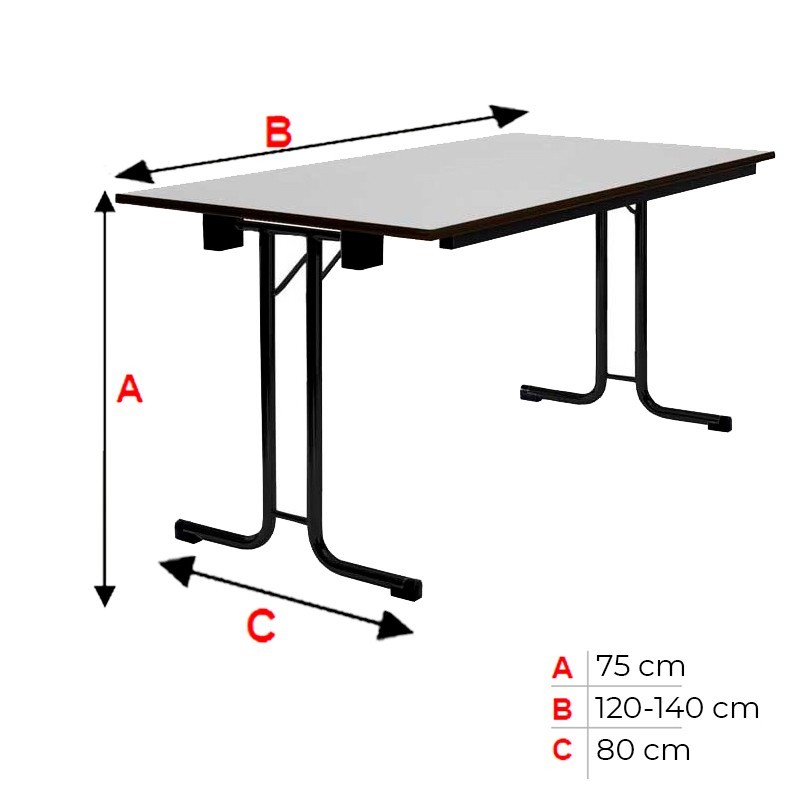 ▷ Mesa Formación Plegable Canto Negro 391 de Tagar - Montiel