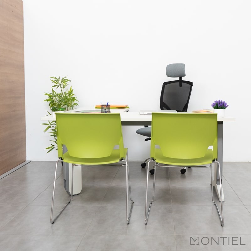 ▷ Silla Confidente Verde Pistacho Diseño Very de Haworth - Montiel