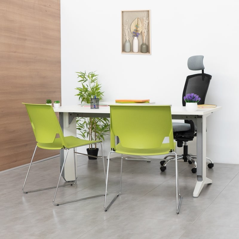 ▷ Silla Confidente Verde Pistacho Diseño Very de Haworth - Montiel