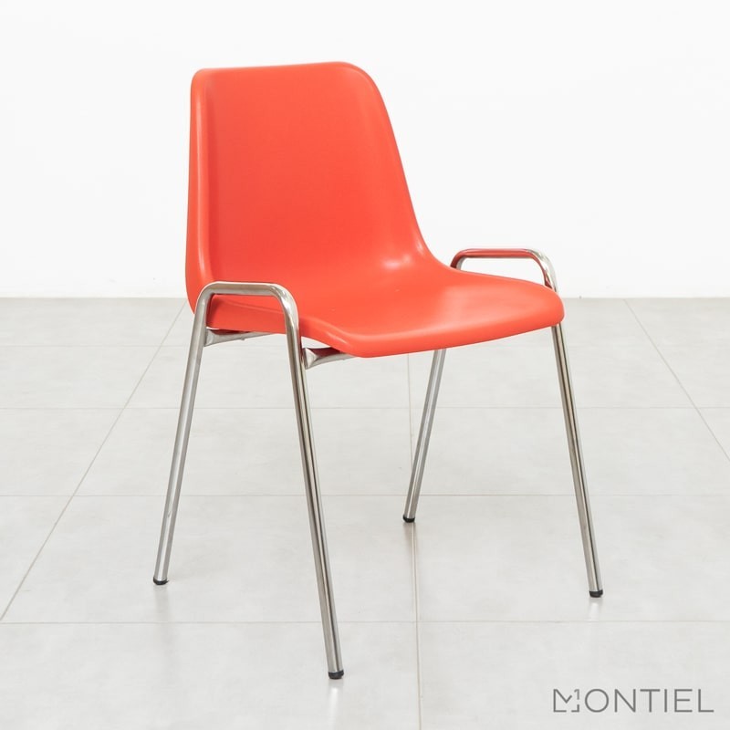 Silla Confidente Oficina Polipropileno Roja MM889 Montiel