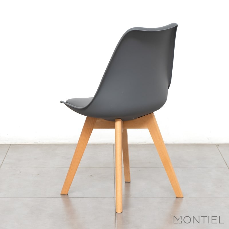 Silla Gris Estilo Nórdico con Patas Madera - Montiel