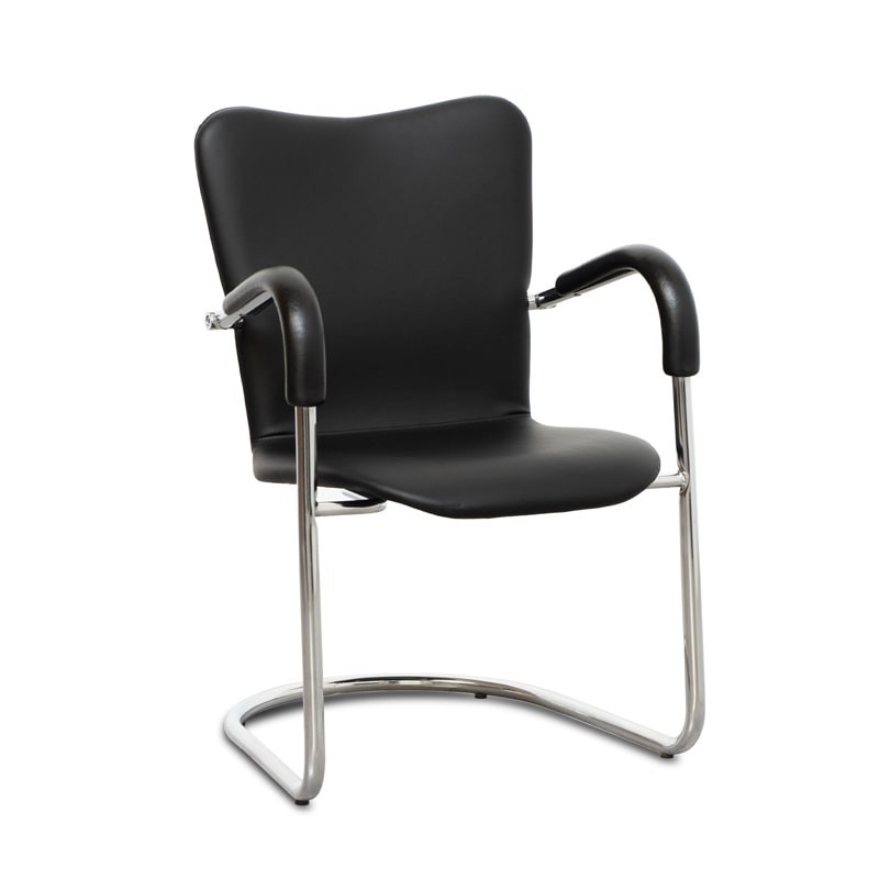 Silla Confidente Símil Piel Negra MM1012 - Montiel