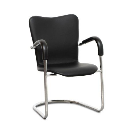 Silla Confidente Símil Piel Negra MM1012 - Montiel