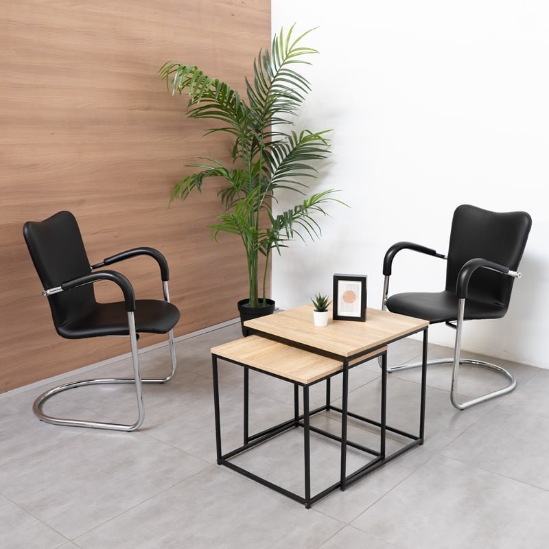 Silla Confidente Símil Piel Negra MM1012 - Montiel