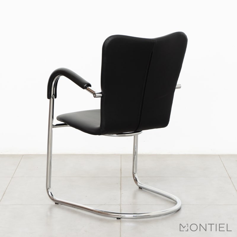 Silla Confidente Símil Piel Negra MM1012 - Montiel