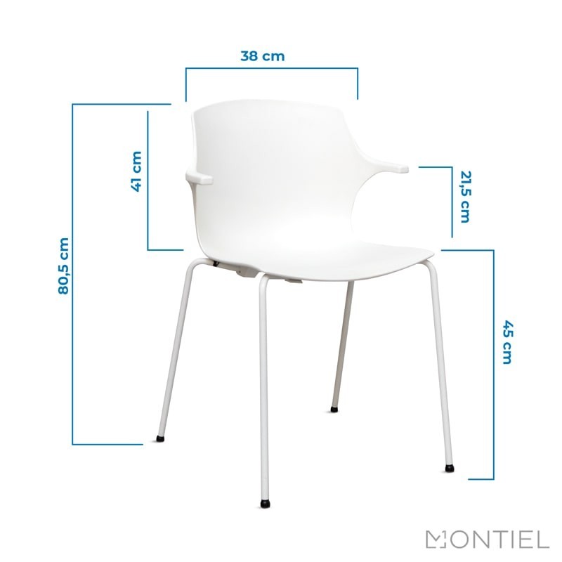 Silla Blanca 4 patas para Recepción Frill de Mobel Línea