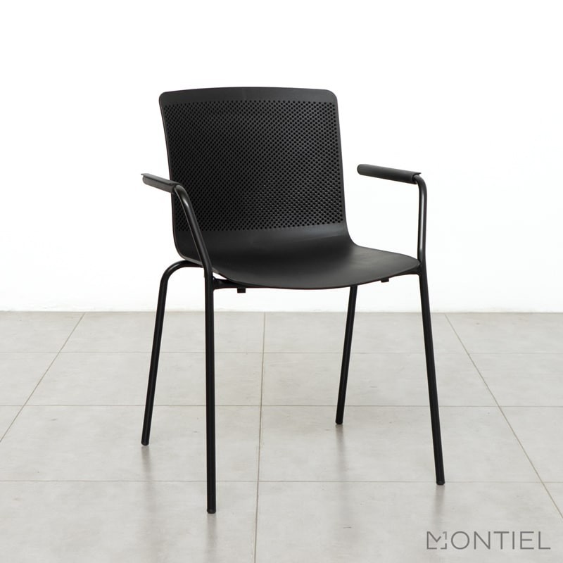 Silla 4 patas con Brazos Negra Glove de Forma5 - Montiel