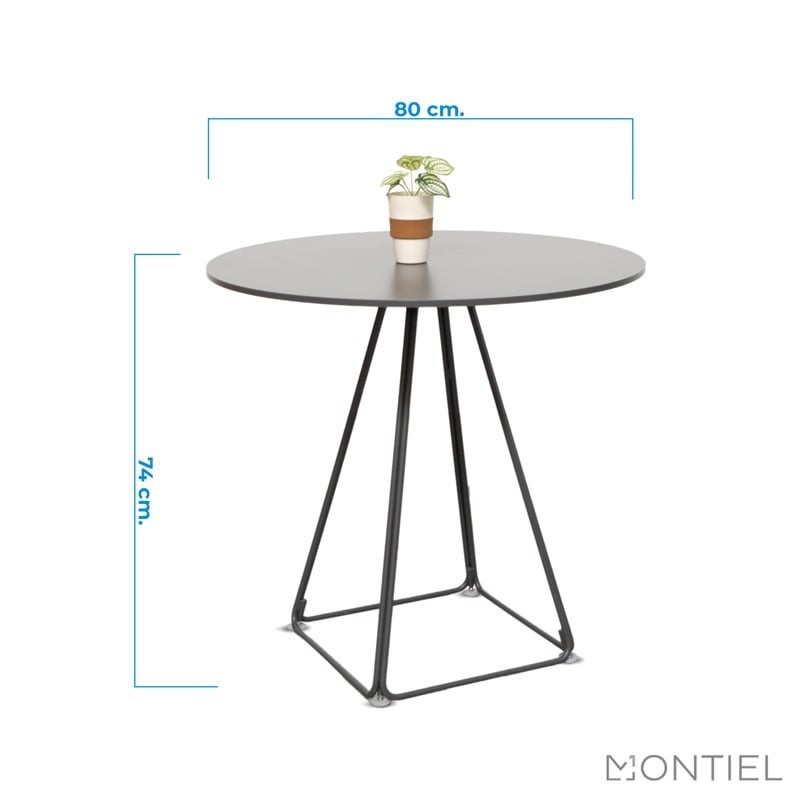 Mesa Auxiliar Redonda Grafito de Diseño de Pedrali