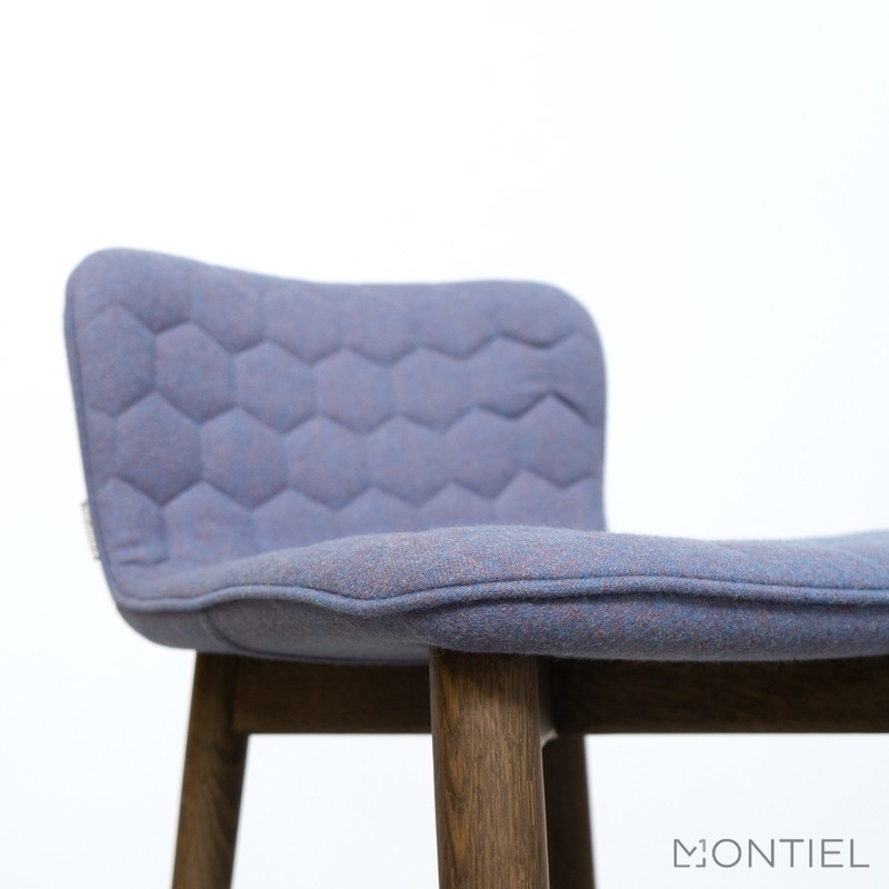 Taburete Azul con Respaldo Tapizado Tea de Sancal - Montiel