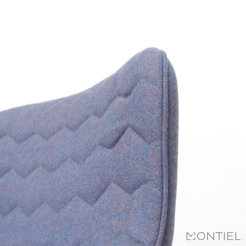 Taburete Azul con Respaldo Tapizado Tea de Sancal - Montiel