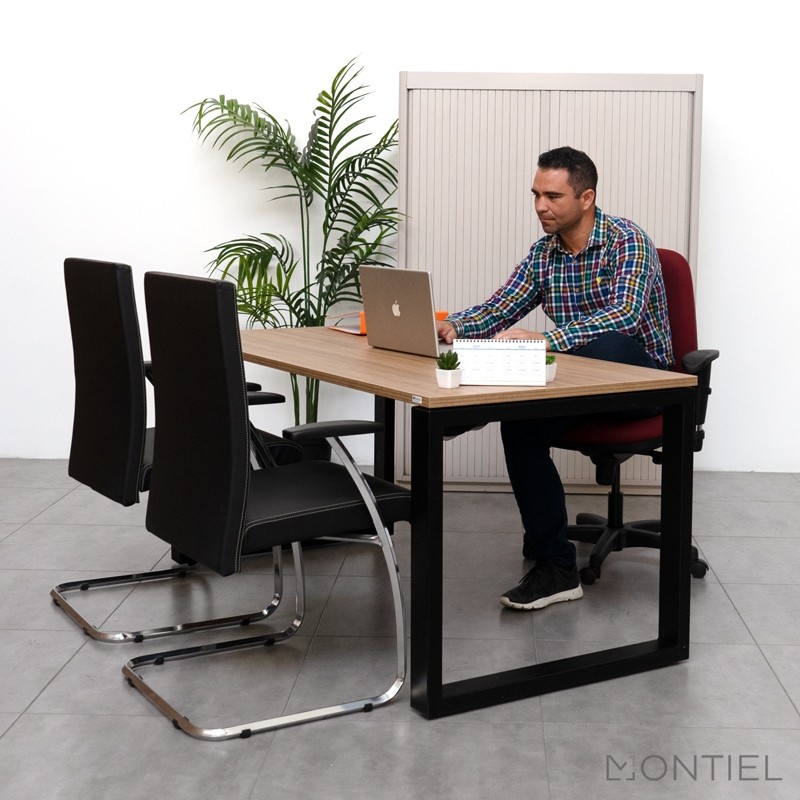 ▷ Silla Confidente de Piel Negra NEO+ de Dileoffice - Montiel