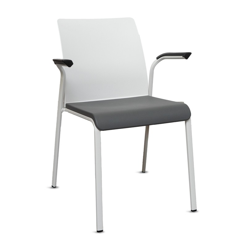 Silla Confidente Blanca y Gris Eastside - Steelcase