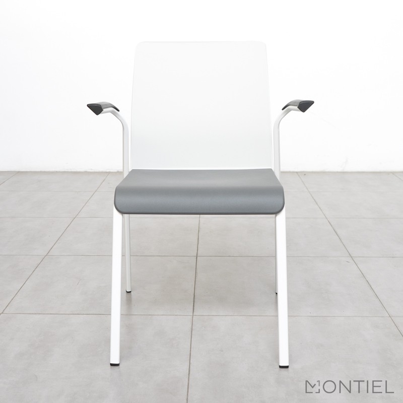 Silla Confidente Blanca y Gris Eastside - Steelcase