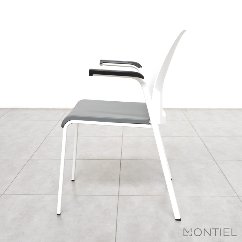 Silla Confidente Blanca y Gris Eastside - Steelcase