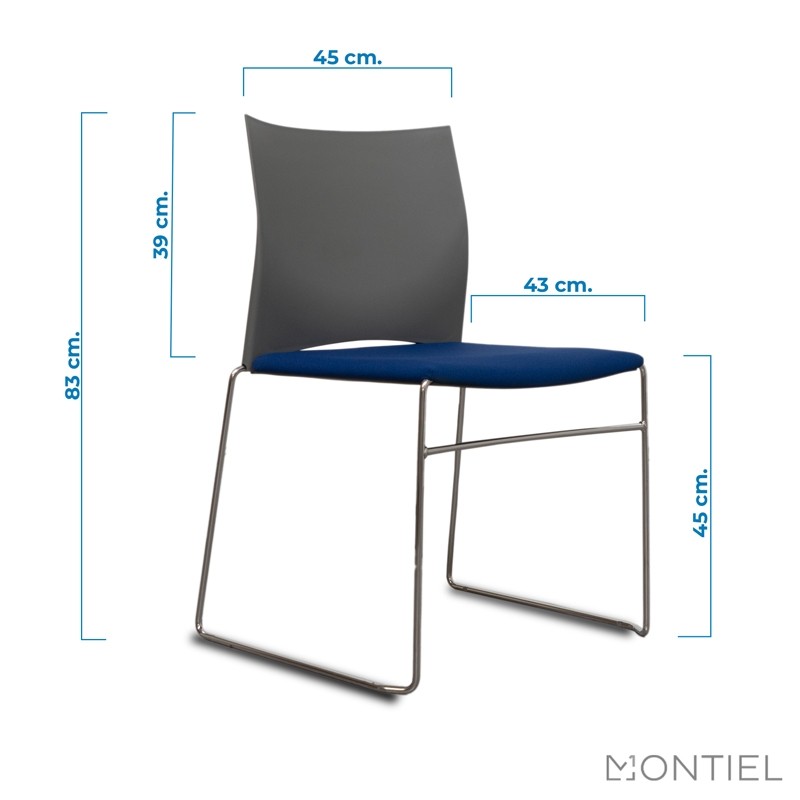 Silla Oficina Azul Sin Brazos MM1236 de Montiel