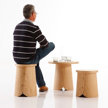 TAburete bajo madera Tb de Sancal - Montiel