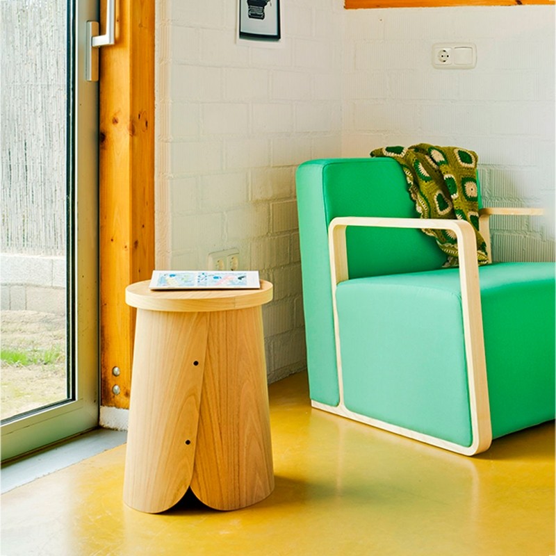 TAburete bajo madera Tb de Sancal - Montiel