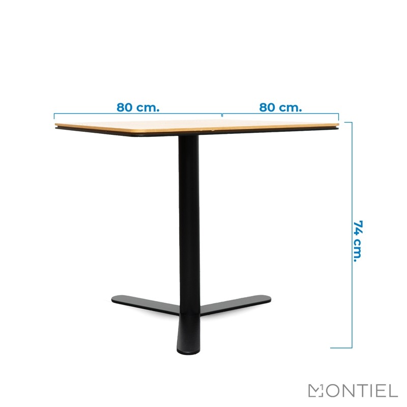 Mesa cafetería 80x80 Negra MM1265 - Montiel