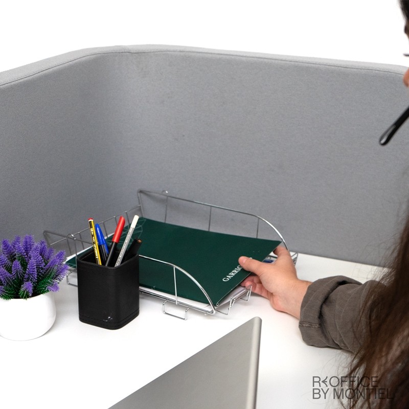 Puesto Call Center Naranja con Divisoria MM1280 - Montiel