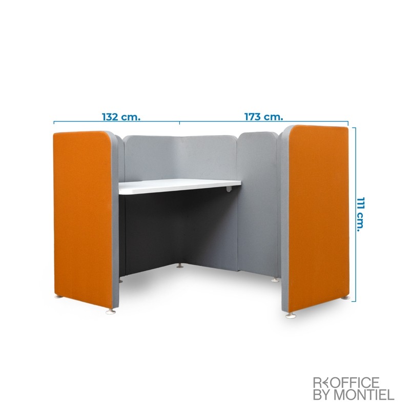 Puesto Call Center Naranja con Divisoria MM1280 - Montiel