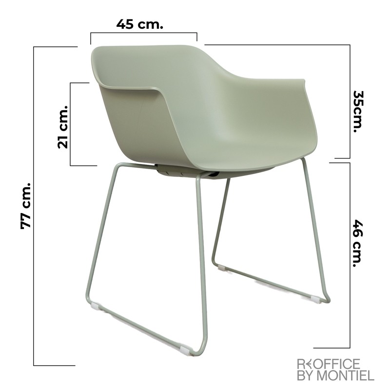 Silla Confidente Recepción Verde MM1315 - Montiel