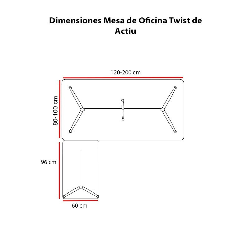 ▷ Mesa de Oficina Twist de Actiu | Oficinas Montiel