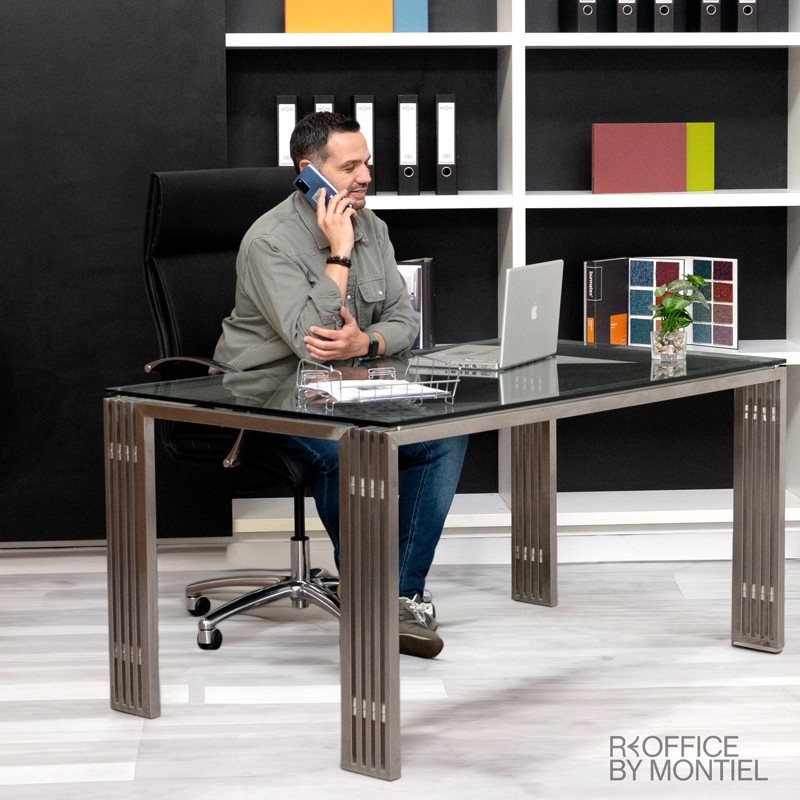 mesa oficina cristal