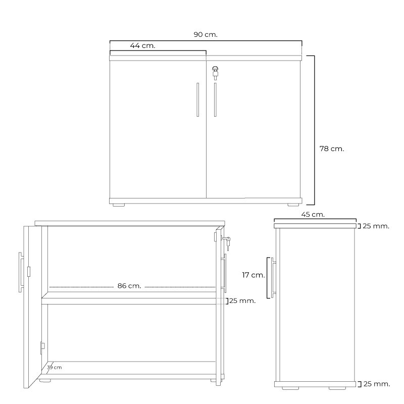 Armario Puertas Batientes Altas o Bajas de Kunna - Montiel