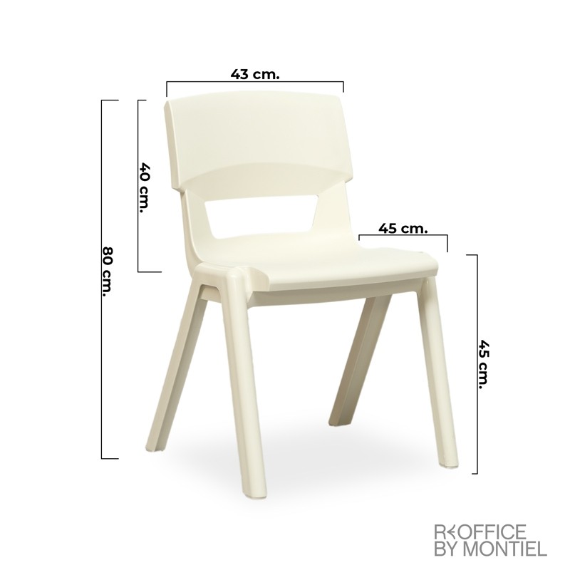 Silla Confidente Oficina Blanca 4 patas MM1411 Montiel - OUTLET