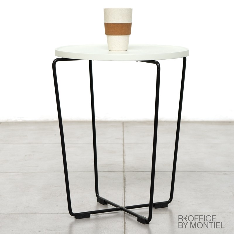 Mesa redonda baja Blanca para Recepción MM1442 - Montiel