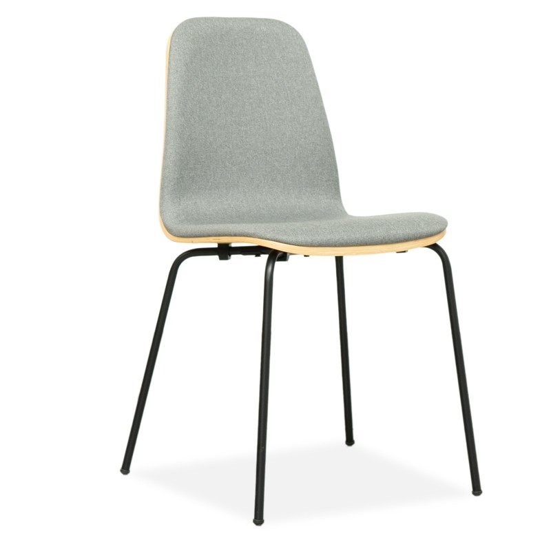 Silla de Madera acolchada Gris Canele - Montiel