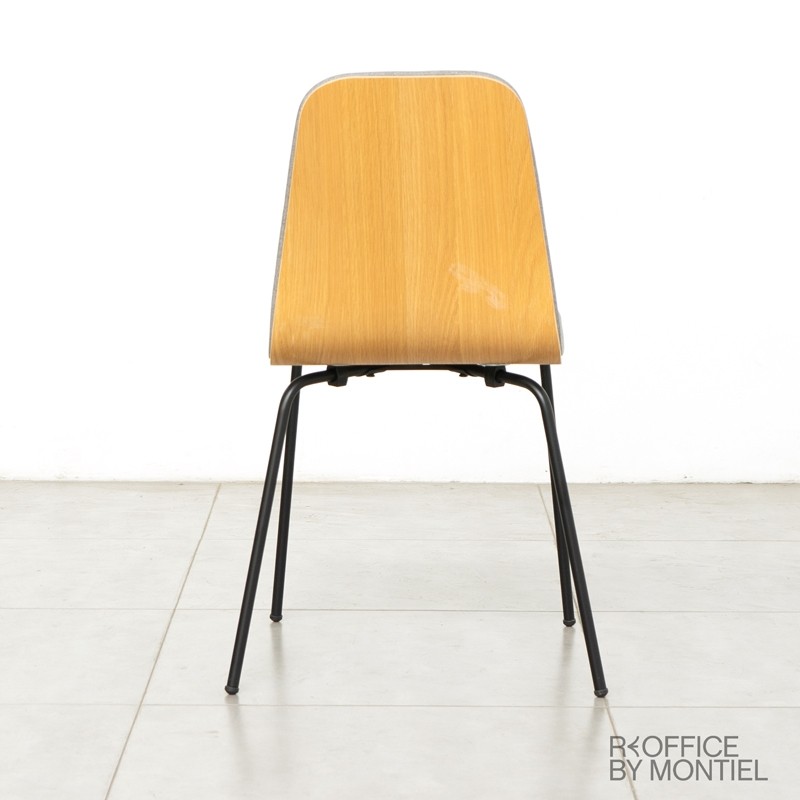 Silla de Madera acolchada Gris Canele - Montiel