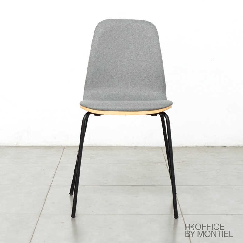 Silla de Madera acolchada Gris Canele - Montiel