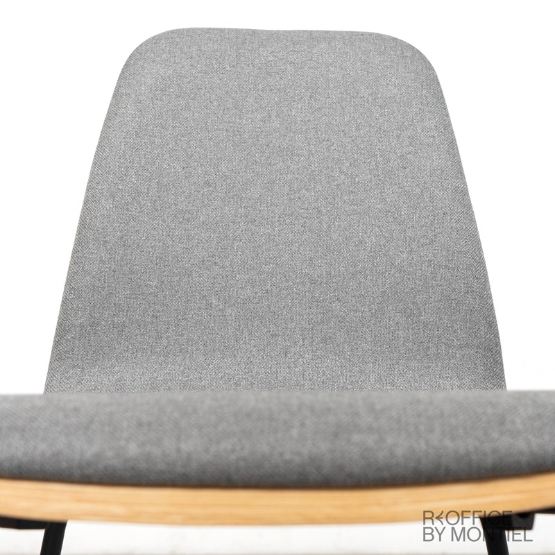 Silla de Madera acolchada Gris Canele - Montiel