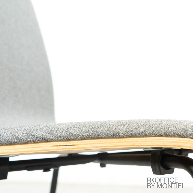 Silla de Madera acolchada Gris Canele - Montiel