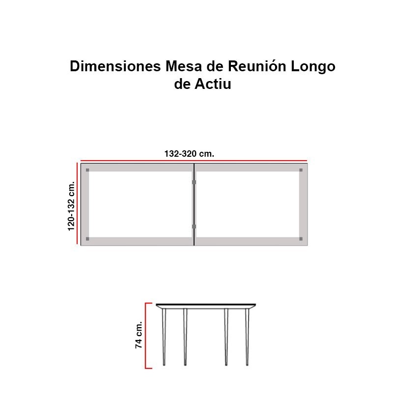 ▷ Mesa de Reunión Longo de Actiu - Oficinas Montiel