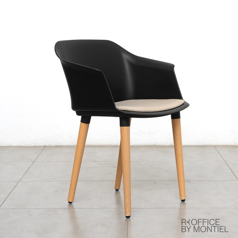 Silla Negra Confidente Estilo Nórdico Aurora de Ofita - Montiel