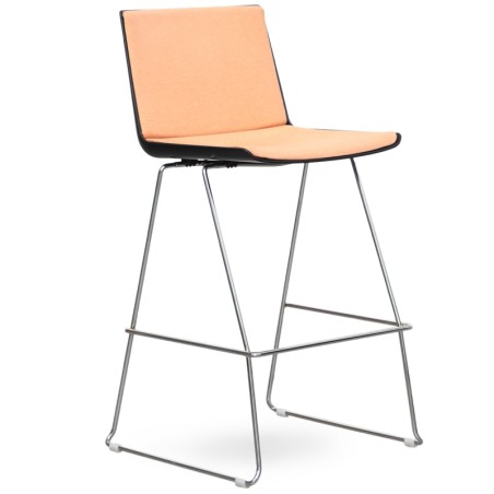 Taburete Alto Negro con Respaldo de Ofita - Reoffice