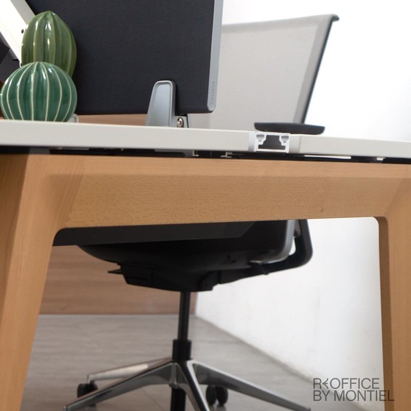 Mesa Multipuesto Madera y Blanco 180x160 cm