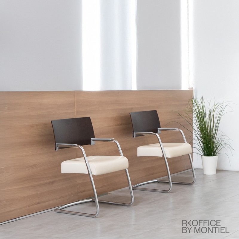 Silla Confidente Piel Beige de Arte's - Reoffice
