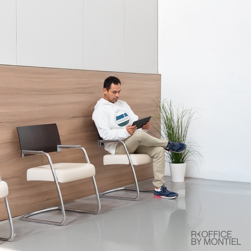 Silla Confidente Piel Beige de Arte's - Reoffice