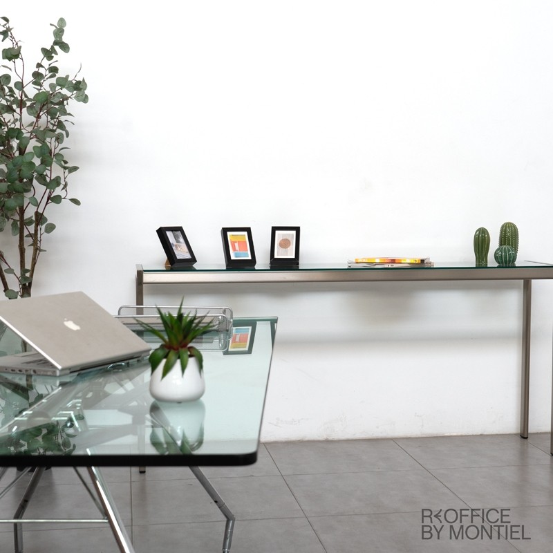 Mesa alta estrecha de cristal MM1565 - Montiel