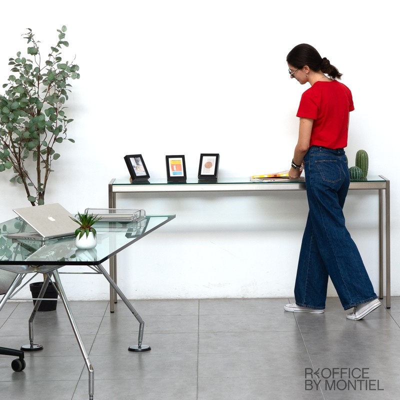 Mesa alta estrecha de cristal MM1565 - Montiel