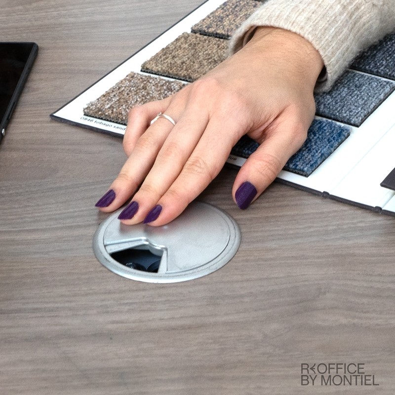 Mesa de reuniones madera redonda 80 cm - Reoffice